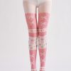 COSPLAY pink bow loli style printed pantyhose