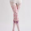 Two-dimensional diamond pattern bow line loli style printed pantyhose