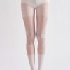 Palace-style diamond-encrusted lace graphic print tights