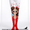 Modern Sunglasses Girl Print Stockings