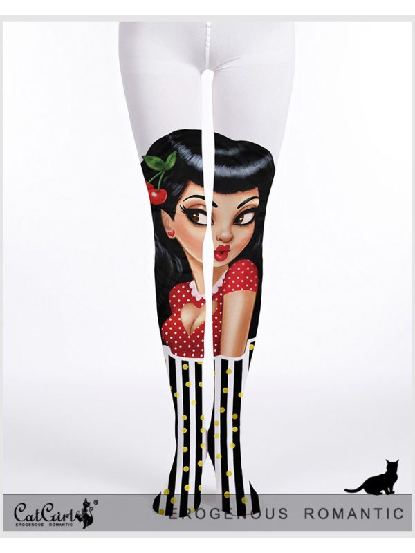 Personalized cartoon girl trendy printed stockings
