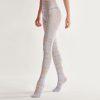 British style line check print pantyhose