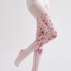 Two-dimensional diamond pattern bow line loli style printed pantyhose