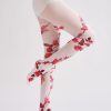 Two-dimensional diamond pattern bow line loli style printed pantyhose