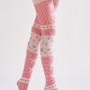 COSPLAY pink bow loli style printed pantyhose