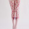 Two-dimensional diamond pattern bow line loli style printed pantyhose