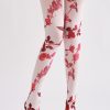 Two-dimensional diamond pattern bow line loli style printed pantyhose