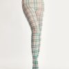 British style checkered print pantyhose
