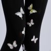 COSPLAY flying butterfly black print pantyhose