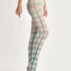 British style checkered print pantyhose