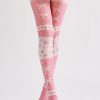 COSPLAY pink bow loli style printed pantyhose
