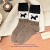 Women's Retro Furry Puppy Pattern Autumn and Winter Wool Warm Plush Socks