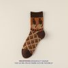 Women's spring and autumn ethnic style boneless woven middle tube socks