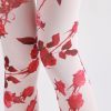 Two-dimensional diamond pattern bow line loli style printed pantyhose