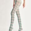 British style checkered print pantyhose