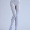 British style rhombus check two dimensional printed pantyhose