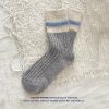 Women's autumn and winter colored sand striped warm cashmere socks