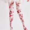 Two-dimensional diamond pattern bow line loli style printed pantyhose