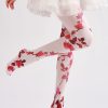 Two-dimensional diamond pattern bow line loli style printed pantyhose