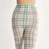 British style checkered print pantyhose
