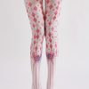 Two-dimensional diamond pattern bow line loli style printed pantyhose