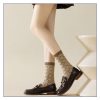 Women's spring and autumn niche trend irregular geometric pattern mid-tube socks