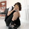 Women's summer niche trend glass silk horizontal striped socks