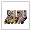 Women's spring and autumn niche trend irregular geometric pattern mid-tube socks