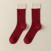 Women's Autumn and Winter Thin Cashmere Color Block Socks