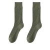 Women's spring and autumn solid color retro mid-tube pile cotton socks