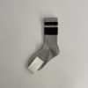 Men's spring, summer and autumn gray, white and black contrast striped socks