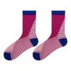 Women's summer niche trend glass silk horizontal striped socks