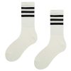 Women's Spring and Autumn Pure Fashion Three-Striped Breathable Sweat-Wicking Cotton Middle-Tube Socks