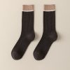 Women's Autumn and Winter Thin Cashmere Color Block Socks