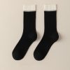 Women's Autumn and Winter Thin Cashmere Color Block Socks