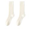 Women's spring and autumn solid color retro mid-tube pile cotton socks