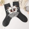 Women's Spring and Autumn Cute Long-haired Kitten Cotton Socks