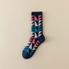 Women's spring and autumn niche trend irregular geometric pattern mid-tube socks