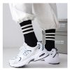 Women's Spring and Autumn Pure Fashion Three-Striped Breathable Sweat-Wicking Cotton Middle-Tube Socks