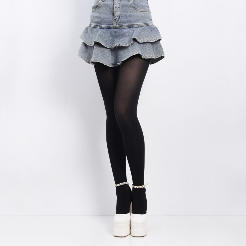 Stockings new internet celebrity black flocking stockings women summer pantyhose sexy anti-snagging ins stockings black stockings - Image 2