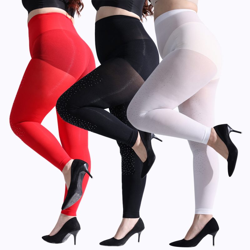 Autumn and winter women's nine-point leggings slimming abdomen high elasticity slimming shaping pants