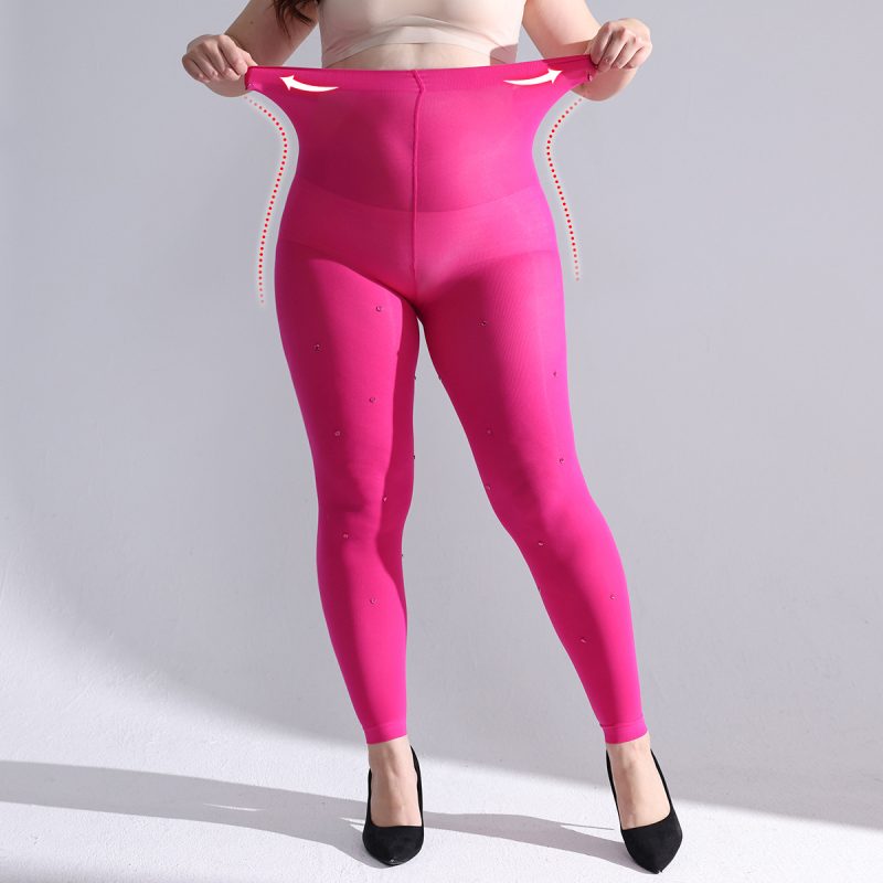 Hip-lifting stockings for women, nylon tights, nude-feeling diamond-studded sports bottoming stockings, nine-point socks for outer wear - Image 2