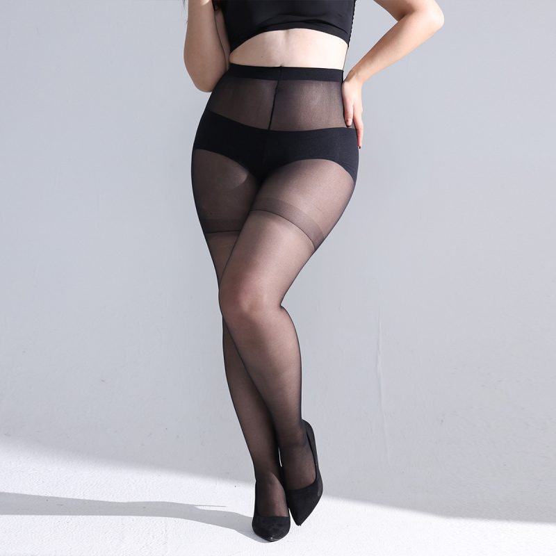 Large size stockings women fat mm summer ultra-thin anti-snagging pantyhose plus fat and large black bare leg artifact no drop crotch - Image 7