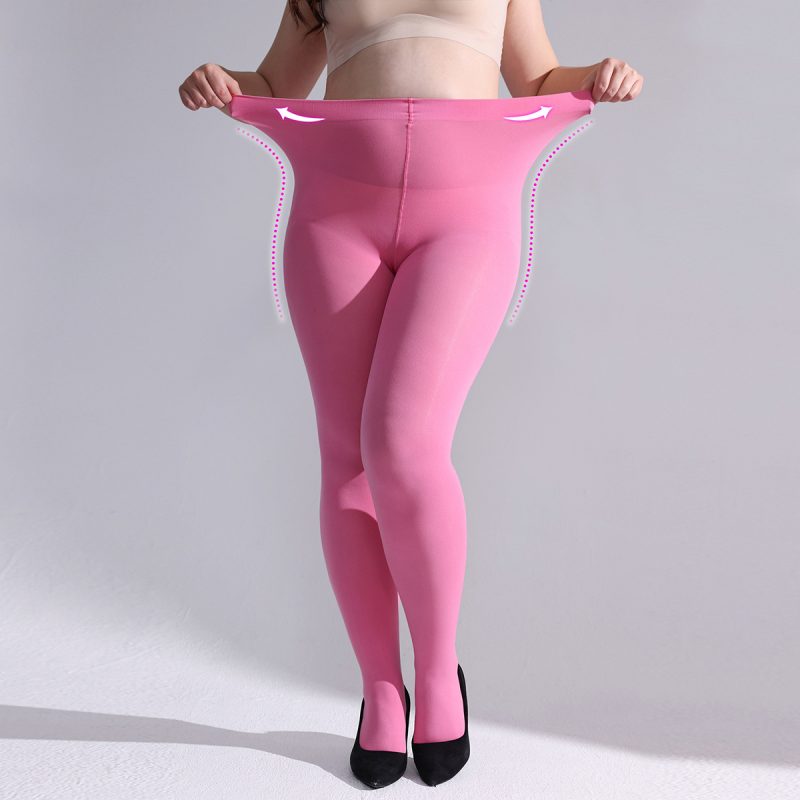 Abdominal women's high waist elastic with foot bottom color large size socks