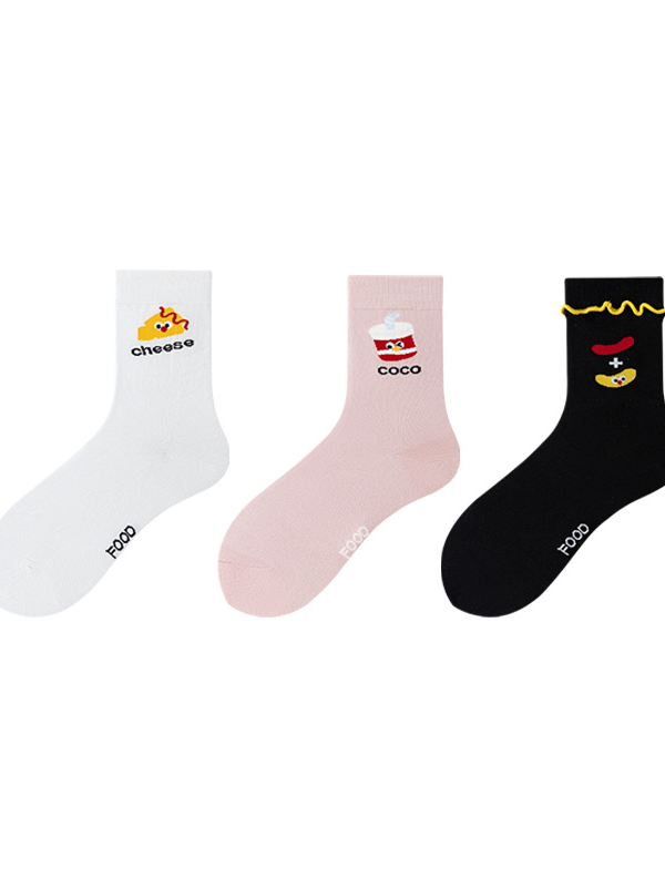 Women's mid-tube socks trendy brand cute food wear autumn and winter women's socks