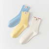 Women's horizontal bar simple versatile ins socks solid color fashion mid-tube socks trendy socks