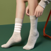 Women's horizontal bar simple versatile ins socks solid color fashion mid-tube socks trendy socks