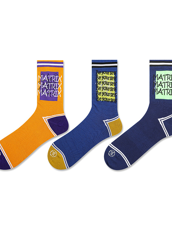 Hot high cotton content fashion trend mid-tube socks