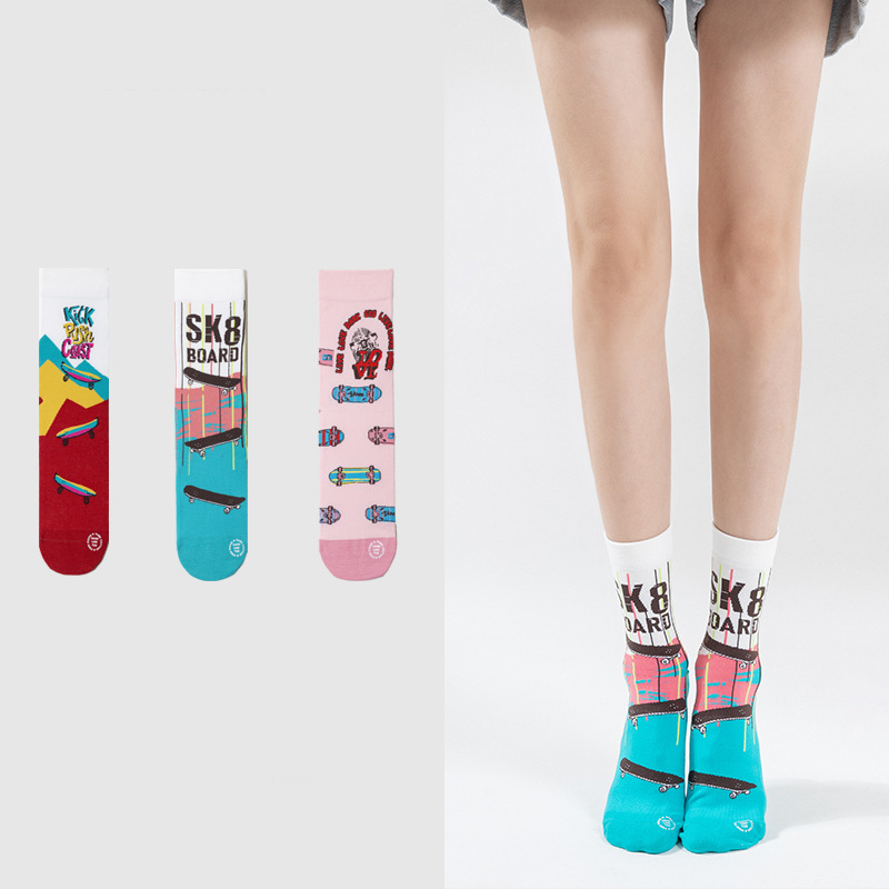 Autumn women's ins trendy all-match high-value mid-tube student socks