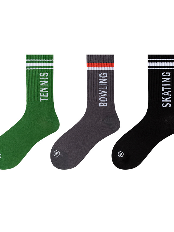 Letter couple socks men and women sports socks trendy street simple all-match Korean fashion ins style skateboard basketball socks